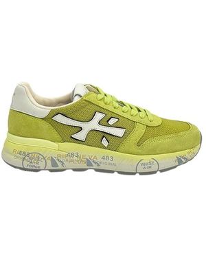 Premiata Mick Lime Sneaker Nylon Wildleder Spitze - Gelb