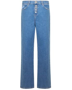 Moschino Comfortabele Wijde Denim Broek - Blauw