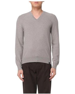 Fay V-Ausschnitt-Pullover - Grau