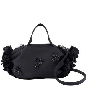 Simone Rocha Tassen ,Zwart ,Nylon Versierde Lint Rozet Munt Portemonnee