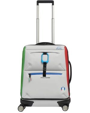 Piquadro Koffers ,Wit ,Polyester Corner 2.0 Slim Water-Resistant 4-Wheel Cabin Suitcase