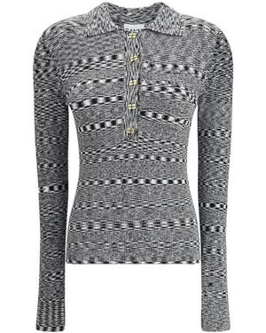 Ganni Polo Shirts - Grey