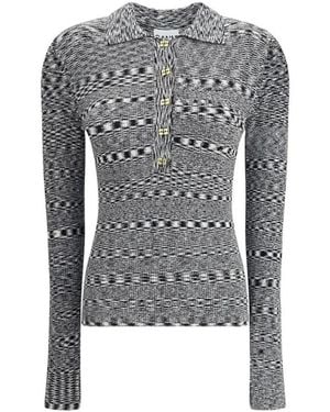 Ganni Polo Shirts - Grey