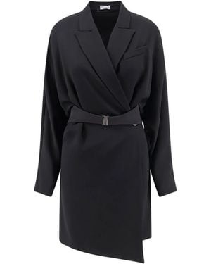 Brunello Cucinelli Kleedjes ,Zwart ,Satijn Jurken