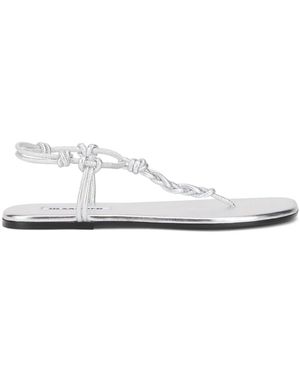 Jil Sander Schoenen ,Grijs ,Leer Tangle Flat Sandal - Wit