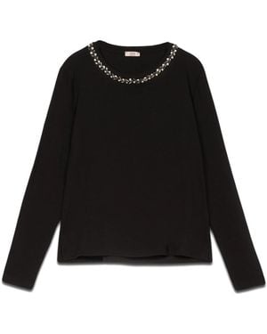 Oltre Round-Neck Knitwear - Nero
