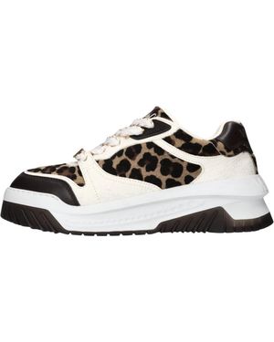 Versace Schoenen ,Veelkleurig ,Leer Leopard Odissea Sneakers - Wit