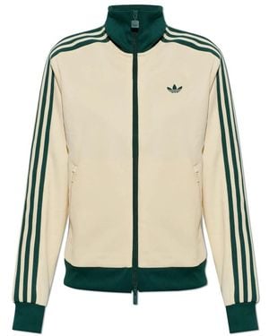 adidas Originals Hoodies & Sweatvesten ,Geel ,Katoen Sweatshirt Met Geborduurd Logo - Groen