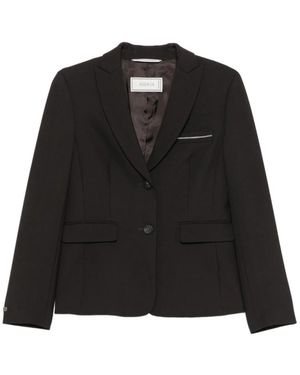 Peserico Jassen ,Bruin ,Katoen Blazer Met Kraaltjes - Zwart