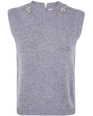 Semicouture Round-Neck Knitwear - Purple