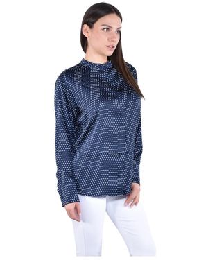 Michael Kors Overhemden ,Blauw ,Polyester Relaxed Satin Shirt