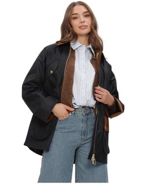Barbour Jassen ,Blauw ,Katoen Treeton Waxed Jacket - Zwart