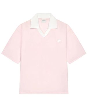 Courreges Tops ,Roze ,Polo Shirt