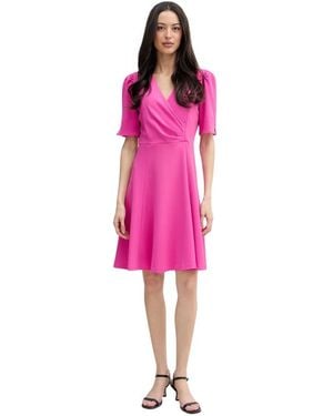 DKNY Jurk Met V-Hals En Korte Mouwen - Roze