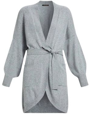 Marina Rinaldi Kaschmir-Strickjacke Mit V-Ausschnitt Und Taschen - Grau