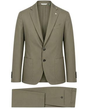 Manuel Ritz Single Breasted Suits - Green