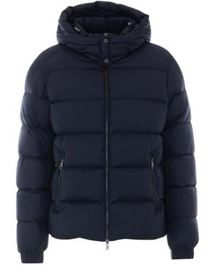 Add Jassen ,Blauw ,Leer Donsjack Met Capuchon