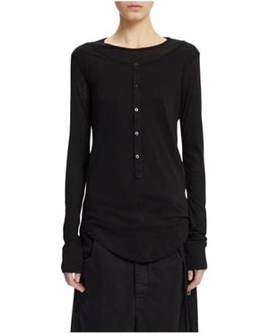 Ann Demeulemeester Long Sleeve T-Shirts - Black
