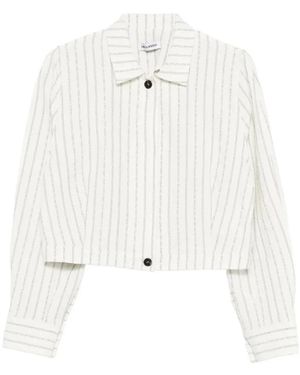 Low Classic Stripe Pinched Shirt Jacket - Wit
