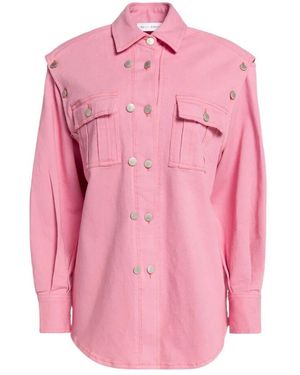 WEILI ZHENG Baumwollhemdjacke Mit Abnehmbaren Ärmeln - Pink