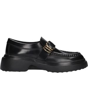 Tod's Schoenen ,Zwart ,Leer Chunky Lug-Sole Loafers