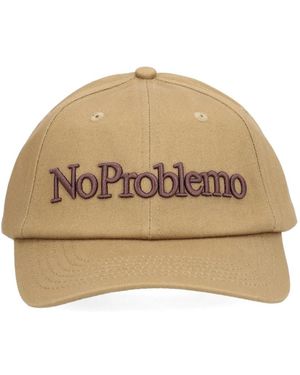 No Problemo Geborduurd Logo Baseballpet - Naturel