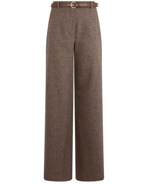 Max Mara Losse Broek Met Hoge Taille - Bruin