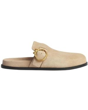 Dior Schoenen ,Suède Medaillon Gesp Mule - Wit