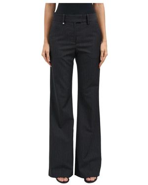 Courreges Nadelstreifen Baggy Hose Mit Schneiderdetails - Schwarz