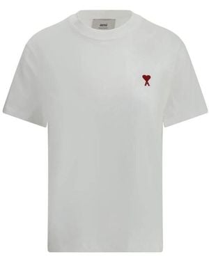 Ami Paris T-Shirt Met Hartlogo - Grijs