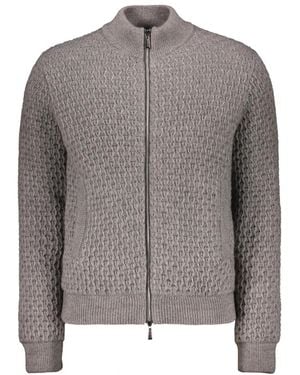 Moorer Strickjacke Mit Reißverschluss - Grau