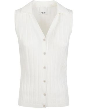 Allude Tops ,Wit ,Wol Polo Shirt
