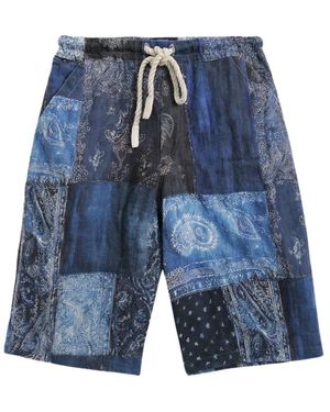 R13 Korte Broeken ,Veelkleurig ,Linnen Carpenter Jesse Short - Blauw