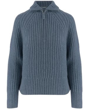 Allude Truien & Vesten ,Blauw ,Kasjmier Cashmere En Zijden Trui