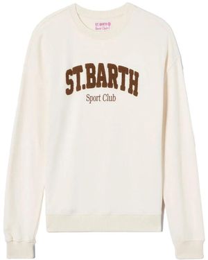 MC2 Saint Barth Hoodies & Sweatvesten ,Wit ,Katoen Crewneck Sweatshirt