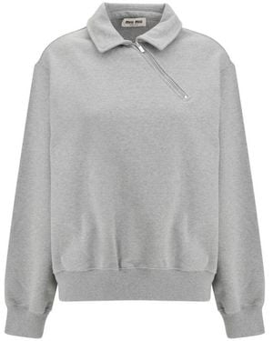 Miu Miu Zip-Throughs - Grey