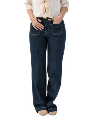 Kocca Chic Figurbetonte Baumwollhose - Blau