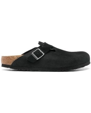 Birkenstock Zwarte Leren Sandalen Met Open Teen