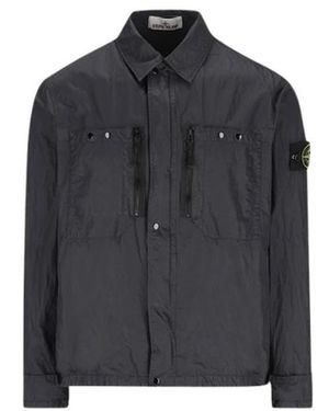 Stone Island Jassen ,Blauw ,Lichte Jassen - Zwart