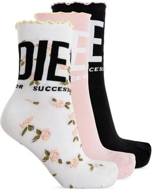 DIESEL Ondergoed ,Veelkleurig ,Katoen Skw-Lolita-3Pack Sokken (3-Pack) - Zwart
