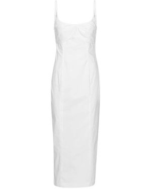 ROTATE BIRGER CHRISTENSEN Schickes Ruched Cup Midi Kleid - Weiß