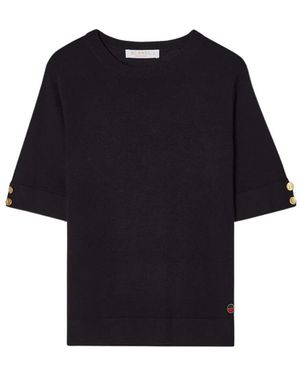 BUSNEL Truien & Vesten ,Blauw ,Wol Lucca Top - Zwart