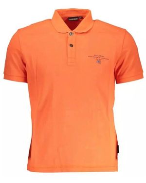 Napapijri Elegantes rosa polo mit stickereidetail - Orange