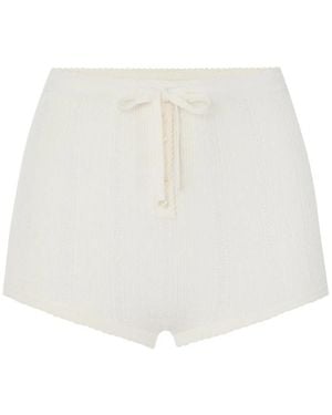 Elisabetta Franchi Korte Broeken ,Knit Openwork Briefs - Wit