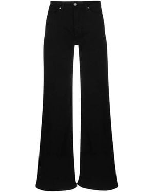 7 For All Mankind Jeans de talle alto de pierna ancha en bull stretch - Negro