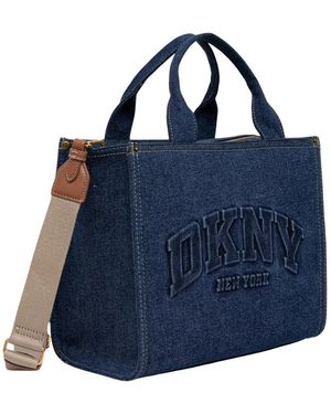 DKNY Tassen ,Blauw ,Denim Logo-Embossed Denim Tote Bag