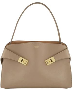 Ferragamo Hug Soft Schultertasche - Natur