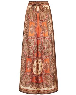 Zimmermann Broeken ,Veelkleurig ,Mahon Relaxed Pant - Oranje