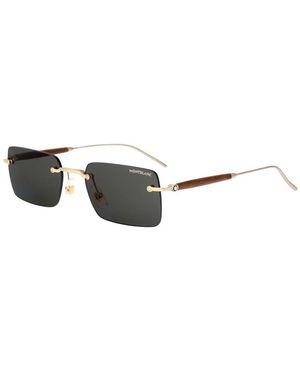 Montblanc Mb0453S Rechthoekige Zonnebril - Zwart