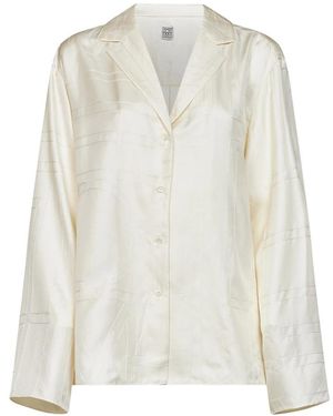 TOTEME Overhemden ,Leer Monogram Silk Pj Top - Wit
